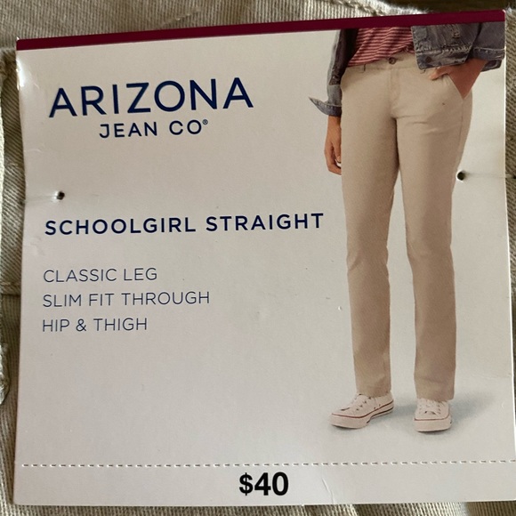 Nwt Arizona Tan Khaki Jeans Schoolgirl 